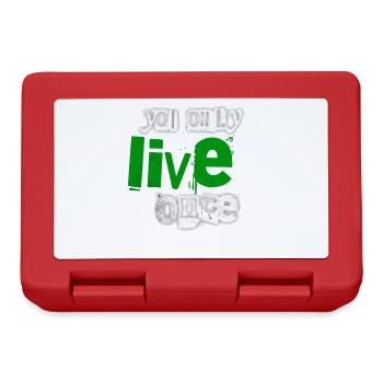 You only live once – green emphasis - Lunchbox - red - Front