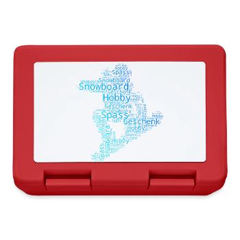 Funny snowboard motif - Lunchbox - red - Front