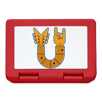 U-Shape Guitar & Rock Hand - Lunchbox - red - Front