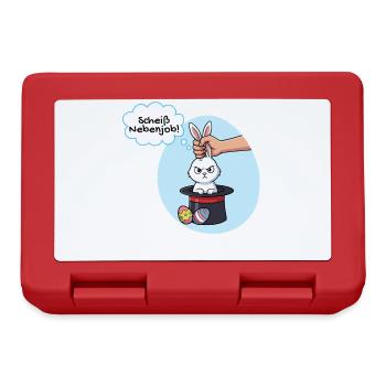 Osterhase hasst seinen Nebenjob - Brotdose - Rot - Vorne