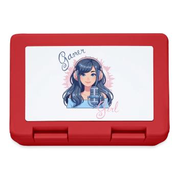 Kawaii Gamer Girl – Motif mignon de streamer d’anime - Boîte à goûter - rouge - Devant