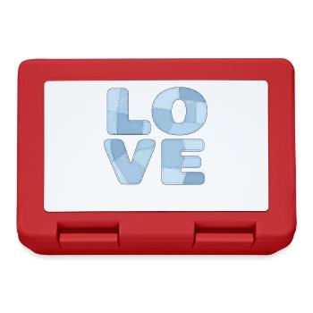 Patchwork Blue Love Motif for Kids & Babies - Lunchbox - red - Front