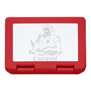 Chopin Coffee Porträt Vintage-Linienzeichnungen - Brotdose - Rot - Vorne