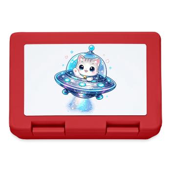Kawaii Cats UFO Space Friend - Lunchbox - red - Front
