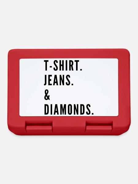 The Fashion Tee - T-Shirt & diamonds black - Lunchbox - red