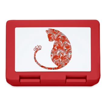 cat with bicycle e 231 - Lunchbox - red - Front
