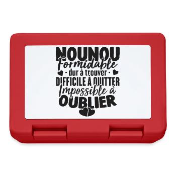 Nounou Formidable Super Idée Cadeau Pour Nounou - Boîte à goûter - rouge - Devant