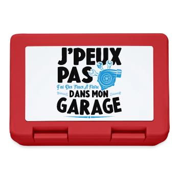 Je Peux Pas J'ai Des Trucs À Faire Dans Mon Garage - Boîte à goûter - rouge - Devant
