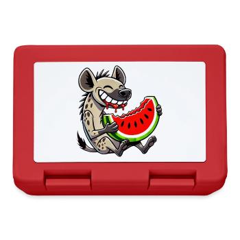 Cute hyena with watermelon cartoon fruit summer - Lunchbox - red - Front