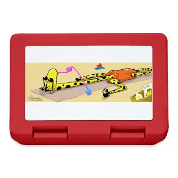Giraffe relaxes on the beach🦒 - Lunchbox - red - Front