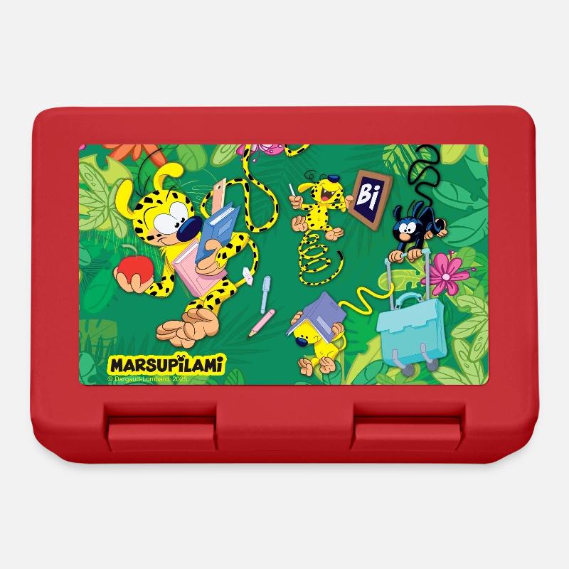 Marsupilami w dżungli z Bibi, Bibu i Bobo - Pudełko na lunch - czerwony
