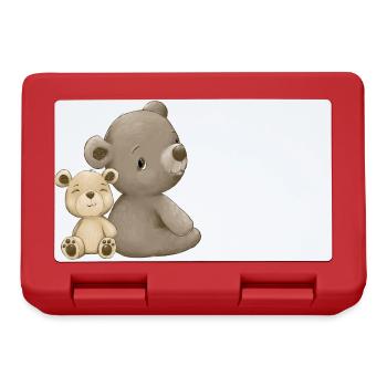 Mom and baby bear - Lunchbox - red - Front