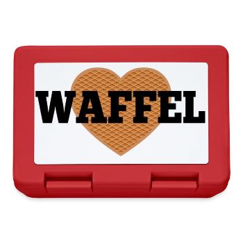 Waffel Love Herz - Brotdose - Rot - Vorne