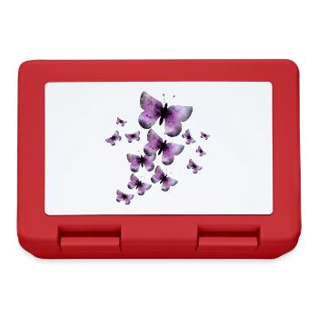 Papillons - Boîte à goûter - rouge - Devant