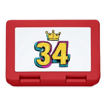 34 Numéro Jersey Couronne - Boîte à goûter - rouge - Devant