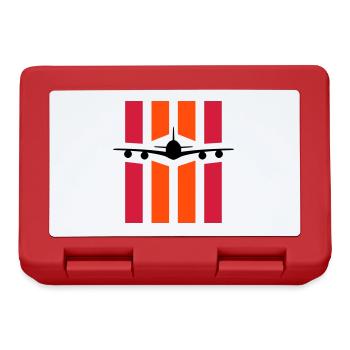 ★ Couleurs de conception modifiables ★ Avion devant 4 bandes - Boîte à goûter - rouge - Devant