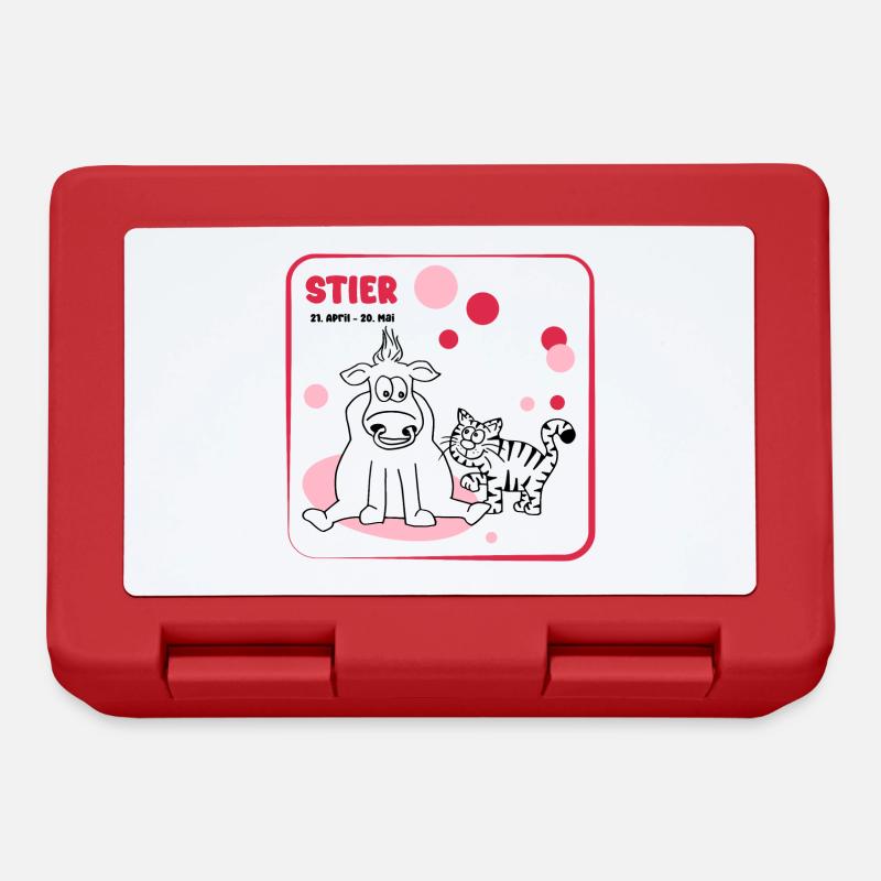Sternzeichen Stier - Brotdose - Rot