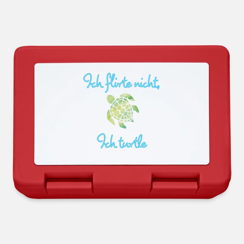 Ich flirte nicht – ich turtle - Brotdose - Rot