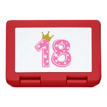 18 Krone 18th birthday 18 years - Lunchbox - red - Front