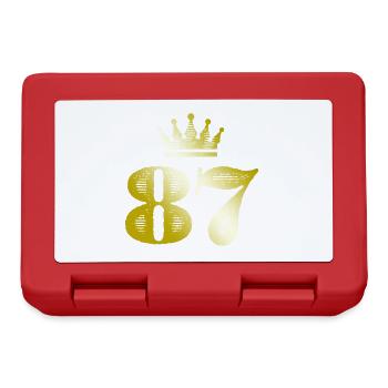 87 Zahl Krone Gold - Brotdose - Rot - Vorne