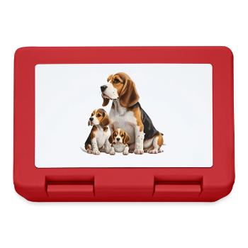 Beagle Family - Lunchbox - red - Front