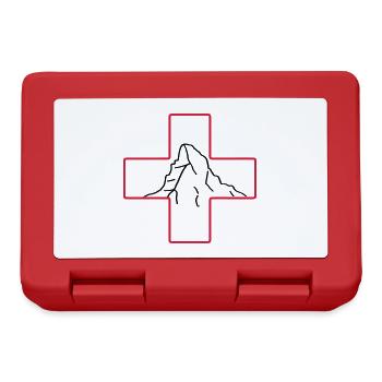Matterhorn | Swiss flag | Switzerland | hike - Lunchbox - red - Front