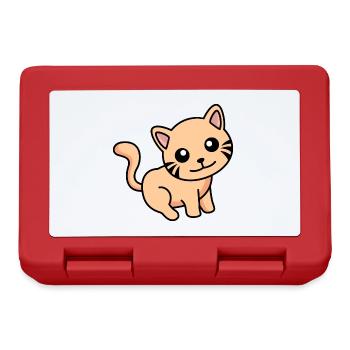 Cat Comic Animal - Lunchbox - red - Front