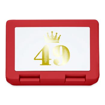 49 Zahl Krone Gold - Brotdose - Rot - Vorne