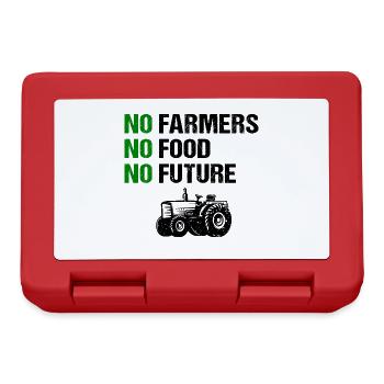 No Farmers No Food No Future Landwirtschaft Bauern - Brotdose - Rot - Vorne