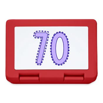 70. 70 JAHRE. 70. JAHRESTAG. 70-JÄHRIGES JUBILÄUM. - Brotdose - Rot - Vorne