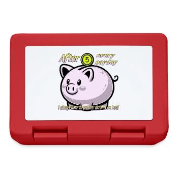 Piggy bank. Dreams, savings, paycheck. - Lunchbox - red - Front