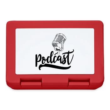 Podcast Podcasts Production Listening Host - Lunchbox - red - Front