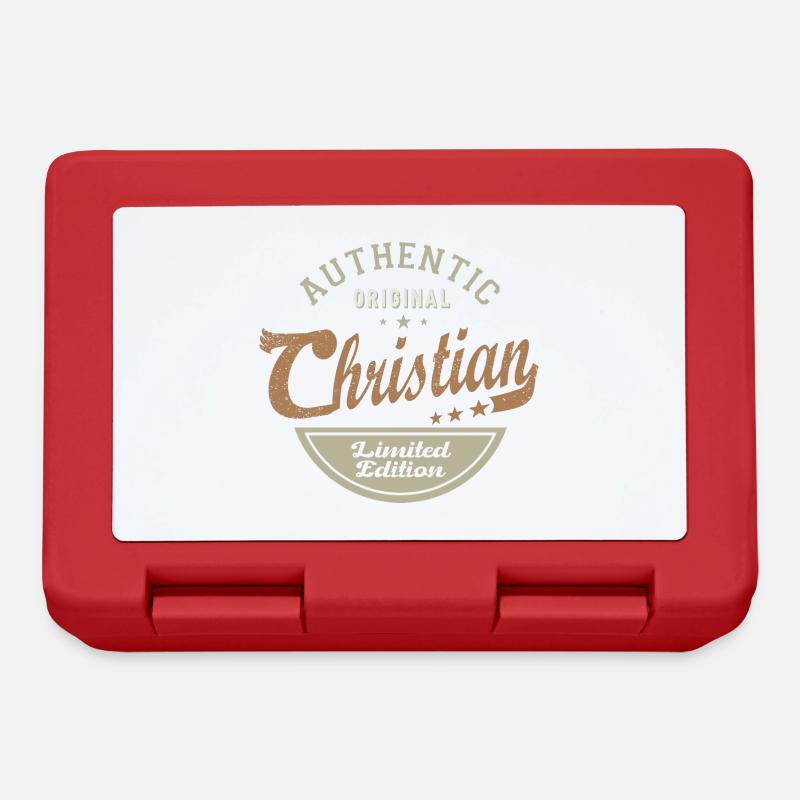 Christian gift personalized name christian - Lunchbox - red