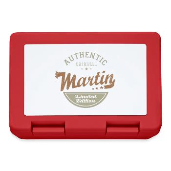 Martin Geschenk T-Shirt personalisierter Name Martin - Brotdose - Rot - Vorne