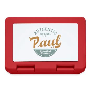 Paul Name Geschenk personalisiertes T-Shirt Paul - Brotdose - Rot - Vorne