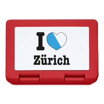 I Love Zürich | Schweiz Wappen Liebe Herz - Brotdose - Rot - Vorne