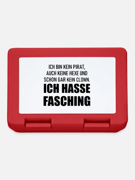 Ich hasse Fasching - Brotdose - Rot