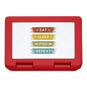 Fisherman Saying Eat Sleep Fish Repeat Fishing - Lunchbox - red - Front