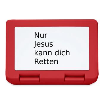 Nur Jesus kann uns Retten - Brotdose - Rot - Vorne