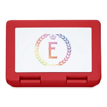 E Buchstabe Kranz - Brotdose - Rot - Vorne