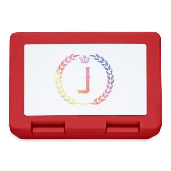 J letter wreath - Lunchbox - red - Front