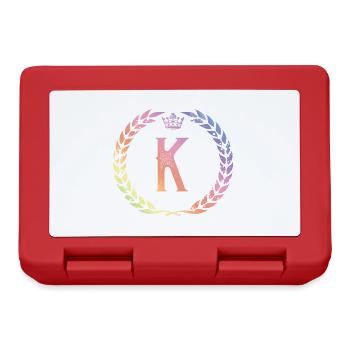 K Buchstabe Kranz - Brotdose - Rot - Vorne