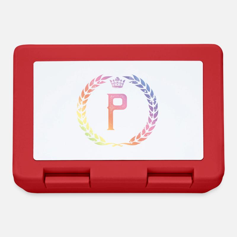 P letter wreath - Lunchbox - red