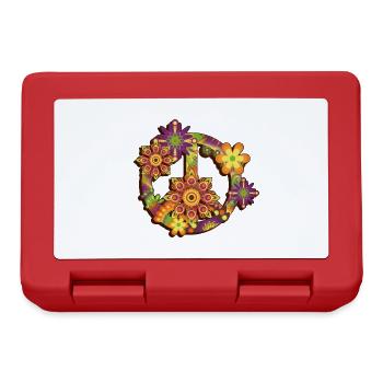Flower Power Peace - Brotdose - Rot - Vorne