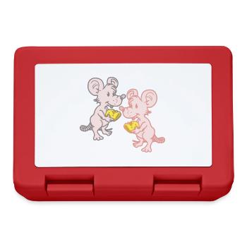 Enfant Enfants Souris Souris Fromage Rongeurs Rongeurs - Boîte à goûter - rouge - Devant
