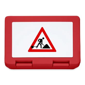 Attention work frustration traffic signs work site - Lunchbox - red - Front
