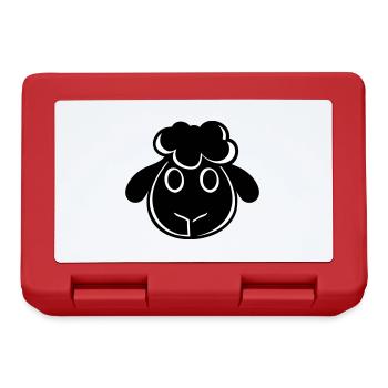 Black Sheep Face Head Small Cute Cute - Lunchbox - red - Front