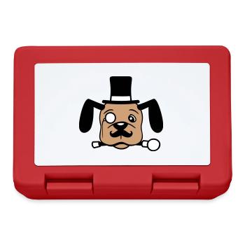 Chien M. Sir Cylindre Chapeau Monocle Lunettes Empire - Boîte à goûter - rouge - Devant