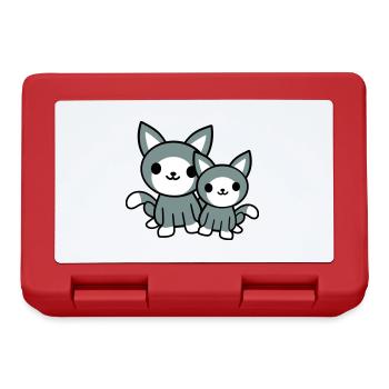 2 chats amis équipe équipage deux chatons de compagnie - Boîte à goûter - rouge - Devant