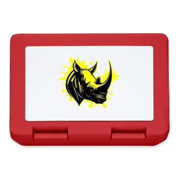 Rhinoceros Animal Head - Lunchbox - red - Front